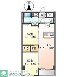 キーファ 2LDKの間取図画像