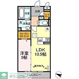 リヴェール湘南 1LDKの間取図画像