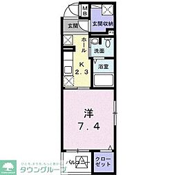 トゥットフェリーチェ湘南 1Kの間取図画像