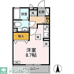 クレスト ワンルームの間取図画像