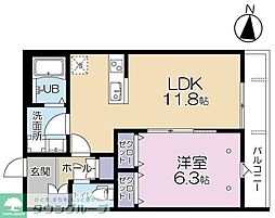 (仮称)旭区中希望が丘計画 D棟 1LDKの間取図画像
