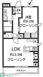 フェアリーペット弐番館 1LDKの間取図画像
