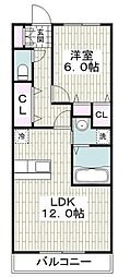 エスポア 1LDKの間取図画像