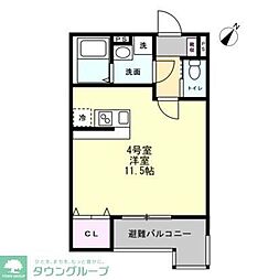MIRAIS南万騎が原 1Kの間取図画像
