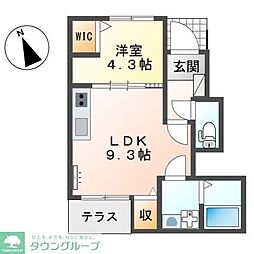 AKHeimSweetFlag 1LDKの間取図画像