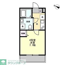 ベイルクス湘南台 1Kの間取図画像