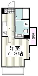 カサレア湘南 1Kの間取図画像