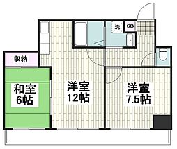 グリーンヒル弥生台 2LDKの間取図画像