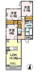 サザンショア東海岸 3LDKの間取図画像