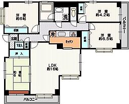 JR東海道本線 大船駅 徒歩9分の賃貸マンション 5階4LDKの間取り