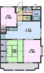 レピエスヌーヴ 3LDKの間取図画像