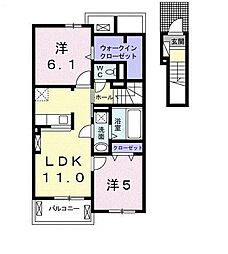 コンフォールC 2LDKの間取図画像