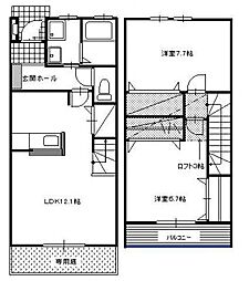 ラ・ペトレ壱番館 2LDKの間取図画像