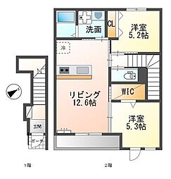 アメニティハイツ寺家2 2LDKの間取図画像
