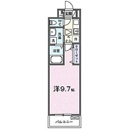 リュウミエール 1Kの間取図画像