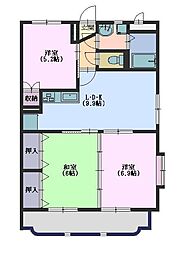 グランデルA 3LDKの間取図画像