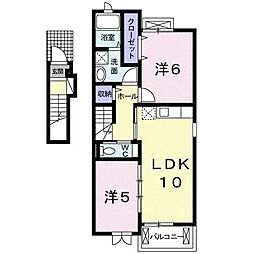 フェデールA 2LDKの間取図画像