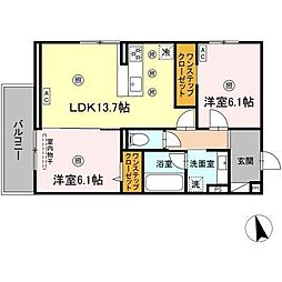 新築パールドブルム 2LDKの間取図画像