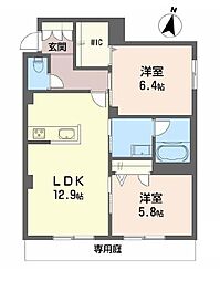 シャーメゾンSUN A棟 2LDKの間取図画像
