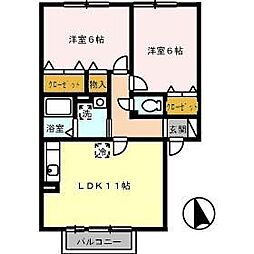 レオーノ 2LDKの間取図画像