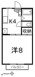 フレグランスJUN 1Kの間取図画像
