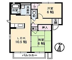 シャーメゾン石井 2LDKの間取図画像