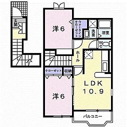 インテリオールA 2LDKの間取図画像