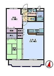 グランデルB 2LDKの間取図画像