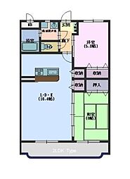 サン・フィオーレA 2LDKの間取図画像
