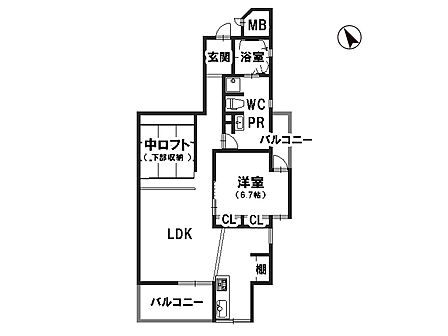 1LDK 間取り