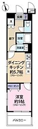 コスモ千駄木 1DKの間取図画像