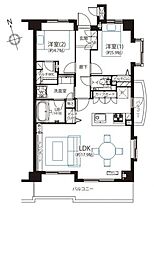 オーベル高田馬場 2LDKの間取図画像