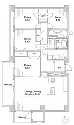 パシフィック中野 3SLDKの間取図画像