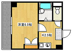 JR可部線 大町駅 徒歩4分の賃貸マンション 2階1Kの間取り