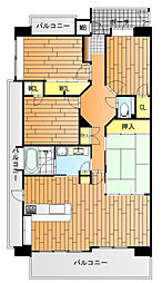 JR可部線 七軒茶屋駅 徒歩3分の賃貸マンション 13階3SLDKの間取り