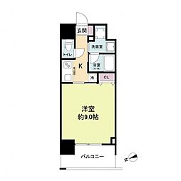 広島電鉄8系統 舟入町駅 徒歩3分の賃貸マンション 4階1Kの間取り