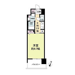 広島電鉄2系統 西観音町駅 徒歩14分の賃貸マンション 5階1Kの間取り