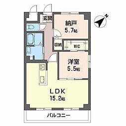 広島高速交通アストラムライン 中筋駅 徒歩9分の賃貸マンション 2階1SLDKの間取り