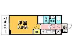 広島電鉄1系統 日赤病院前駅 徒歩7分の賃貸マンション 12階1Kの間取り