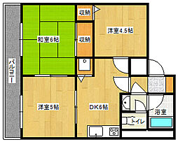広島電鉄2系統 観音町駅 徒歩3分の賃貸マンション 10階3DKの間取り