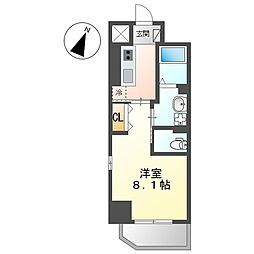 広島電鉄2系統 広島駅駅 徒歩3分の賃貸マンション 4階1Kの間取り