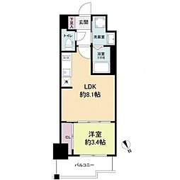 広島電鉄8系統 舟入町駅 徒歩4分の賃貸マンション 4階1LDKの間取り