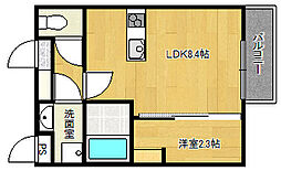 広島電鉄宮島線 高須駅 徒歩2分の賃貸アパート 3階1LDKの間取り