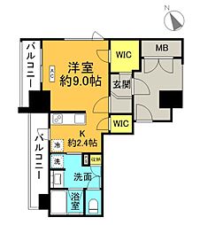 ソシオ大手町T-SQUARE ワンルームの間取図画像