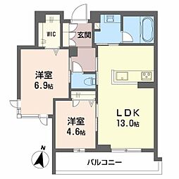 プライムフェルトII 2LDKの間取図画像