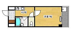 Fビル井口 1Kの間取図画像