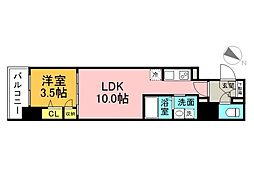 S-RESIDENCE東千田公園alesia 1LDKの間取図画像