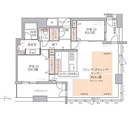 ローレルタワーサンクタス梅田 2LDKの間取図画像