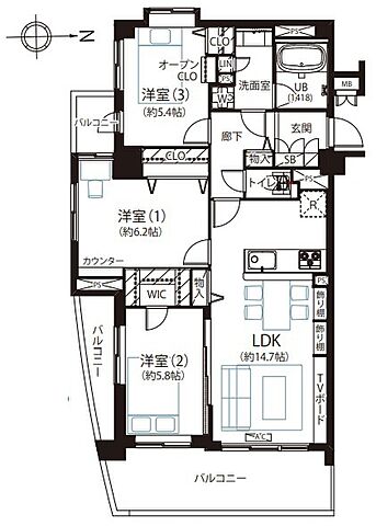 間取り ウイングストリーム氷川台コート 5階/-