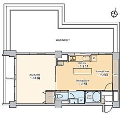 上高田マンション 1LDKの間取図画像